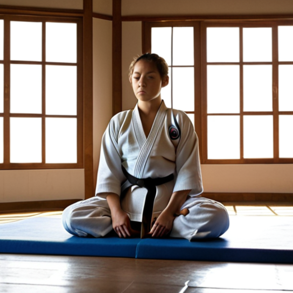 The Disciplined Warrior's Dawn**
    A highly focused professional judoka, male or female, in a minimalist dojo bathed in early morning light. The athlete is engaged in a silent ritual of stretching or meditation, embodying discipline and mental fortitude. Emphasize a powerful yet serene presence, with sunbeams cutting through the quiet space, highlighting the calm before intense training. Soft, natural lighting.

2.  **Prompt for