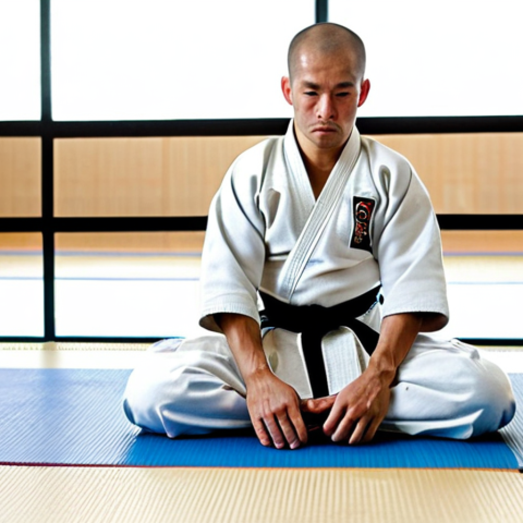 유도 경기 중 실수 대처법 - Judo Practice & Reflection**

"A fully clothed judoka in a clean white gi, kneeling respectfully on ...