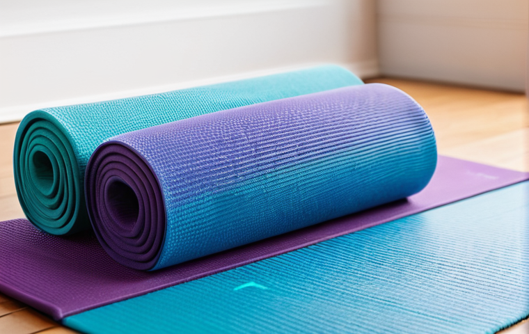 유도 매트 관리 방법 - **Prompt:** A serene and mindful woman, in her late 20s to early 30s, performing a gentle seated yog...