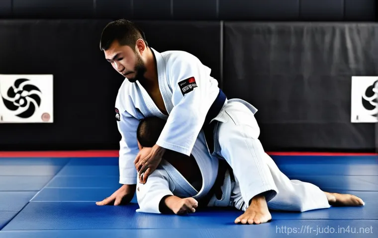 유도 스파링 규칙 - **Dynamic Flow and Tactical Energy in Randori:**
    "A male and a female judoka, both adults, are e...