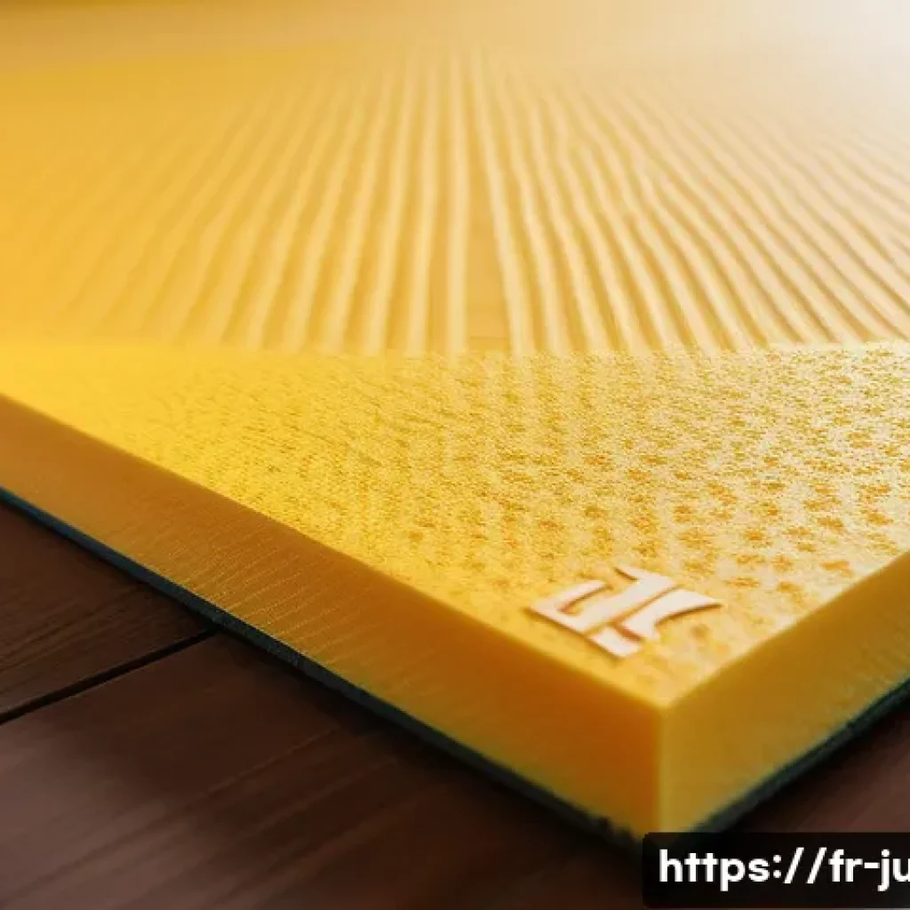 유도 매트 안전 인증 기준 - A detailed close-up of a modern judo mat showcasing its layered foam structure with a firm textured ...