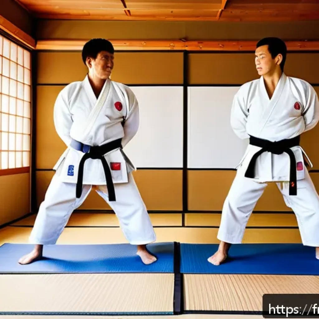 유도 경기장 내부 소개 - A traditional yet modern dojo interior featuring a spacious, obstacle-free layout with neatly arrang...