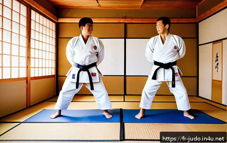 유도 경기장 내부 소개 - A traditional yet modern dojo interior featuring a spacious, obstacle-free layout with neatly arrang...